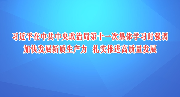 习近平在中共中央政治局第十一次集体学习时强调 加快发展新质生产力 扎实推进高质量发展
